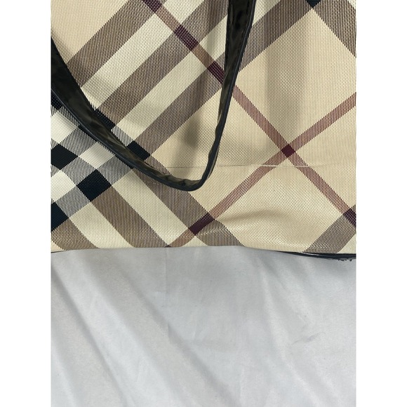 Vintage BURBERRY NICKIE Large Landscape Supernova/Black Check Tote Bag Canvas - Picture 7 of 13